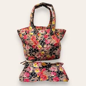 MZ Wallace Medium Metro Quilted Floral Multi Limited Edition Shoulder Tote Bag
